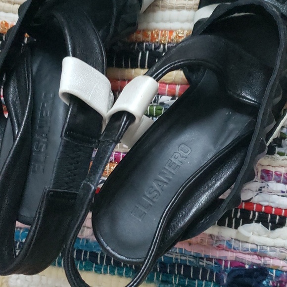 Elisa Nero SS14 Leather Gem Embossed strapped heeled Sandals 8.0 38 - Picture 3 of 5